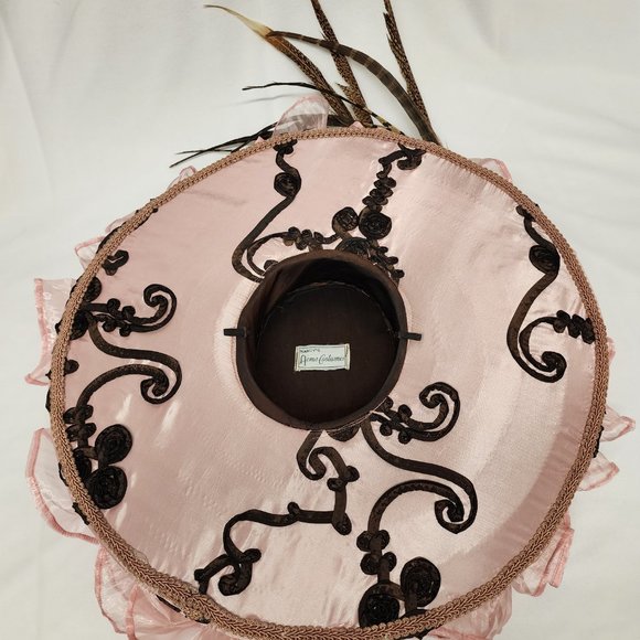 Wide Brim Silk Feather Hat